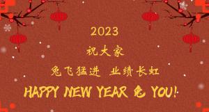 時間流逝的腳步，擋不住我們對過去的回望， 遠(yuǎn)方未知的艱苦，奪不走我們對前程的向往。 2023，祝大家兔飛猛進(jìn)  業(yè)績長虹！